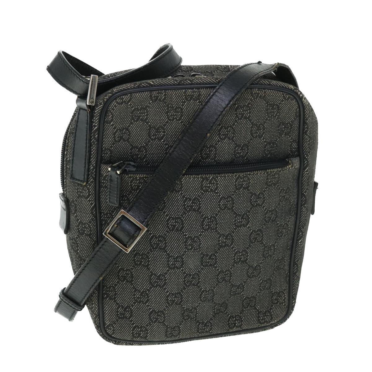 GUCCI GG Canvas Shoulder Bag Black 03136 Auth ac2200