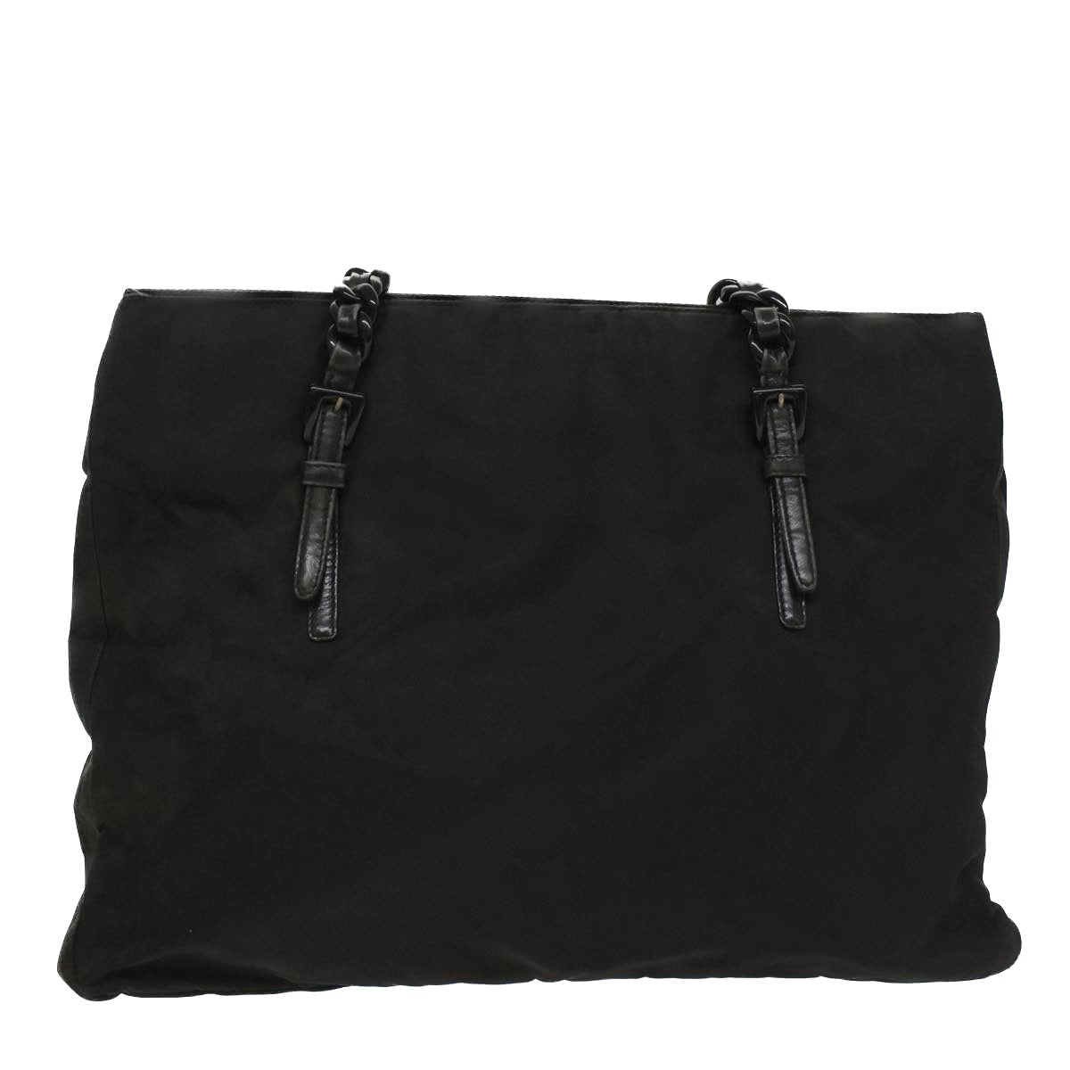 PRADA Chain Shoulder Bag Nylon Black Auth ac2202 - 0