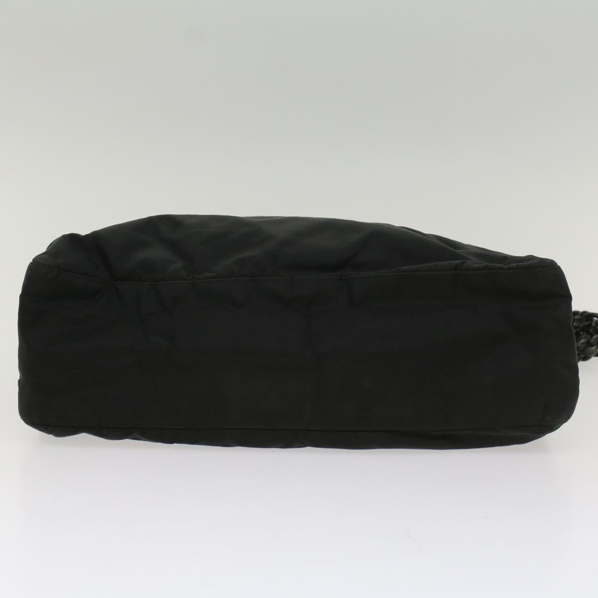PRADA Chain Shoulder Bag Nylon Black Auth ac2202
