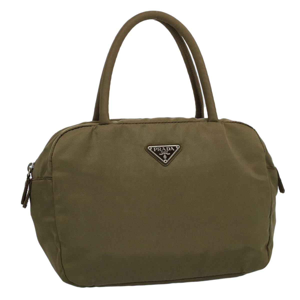 PRADA Hand Bag Nylon Khaki Auth ac2204