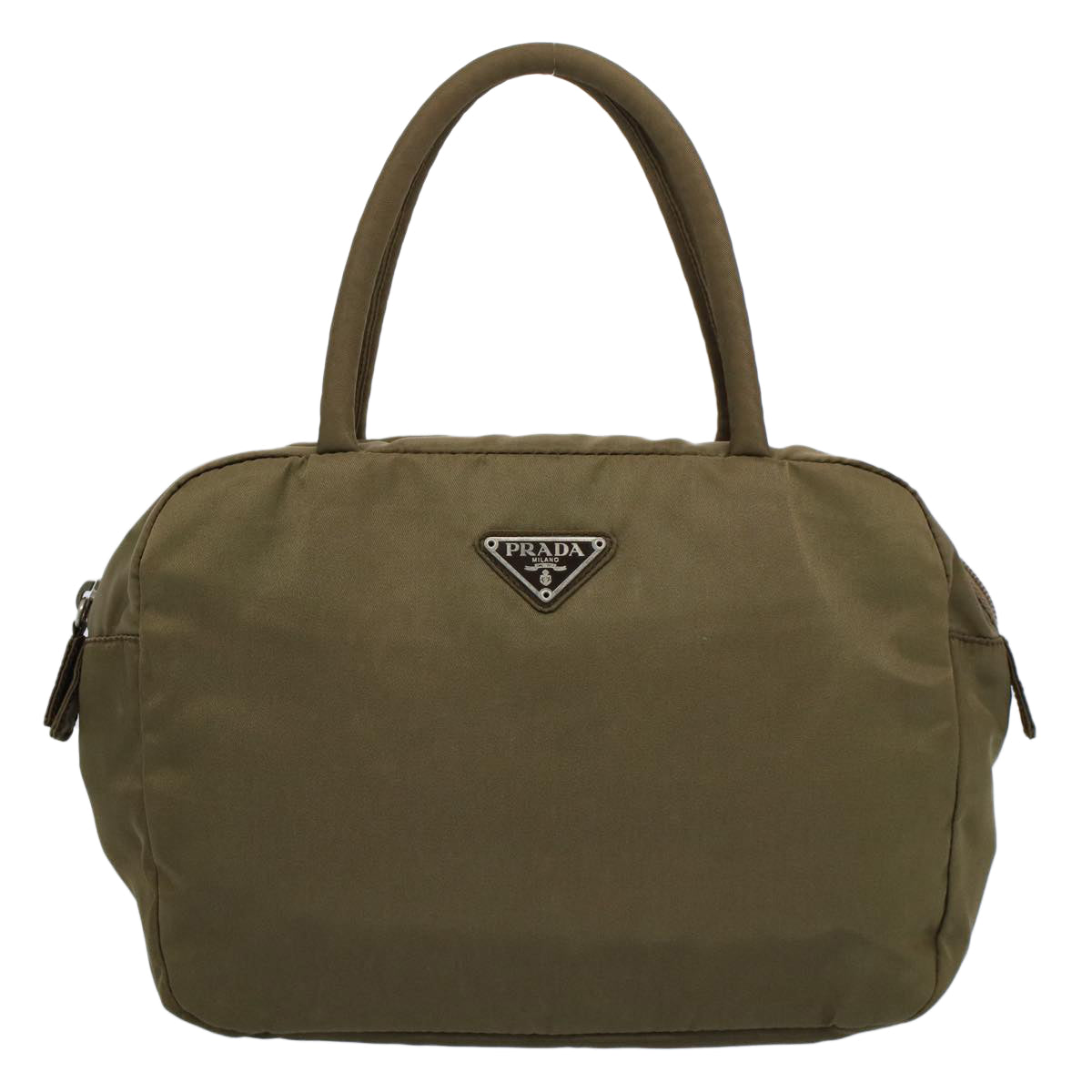 PRADA Hand Bag Nylon Khaki Auth ac2204