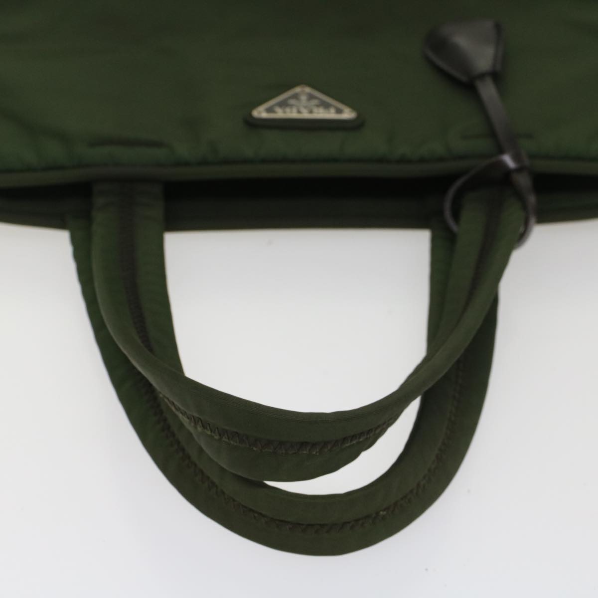 PRADA Tote Bag Nylon Green Auth ac2206