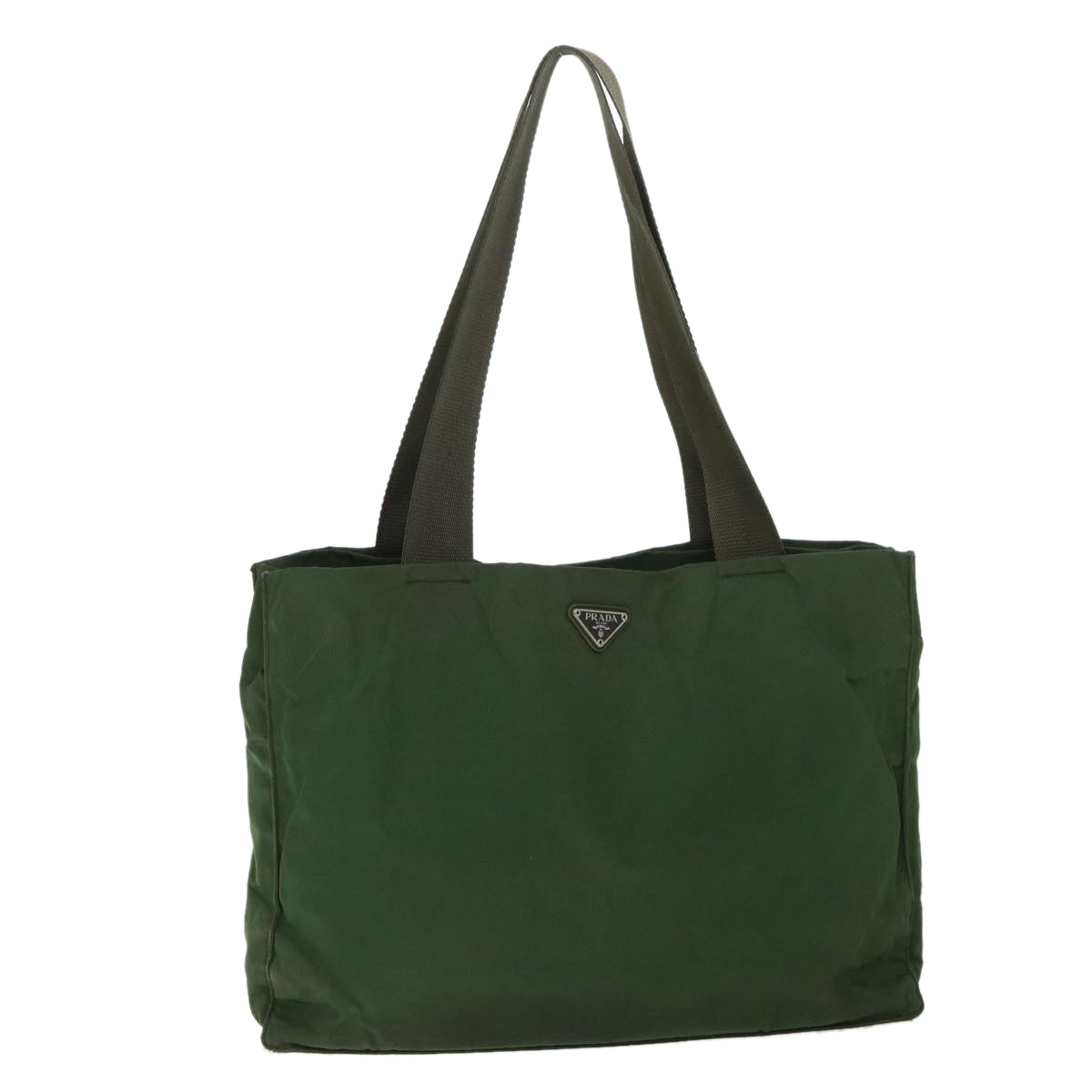 PRADA Tote Bag Nylon Green Auth ac2207