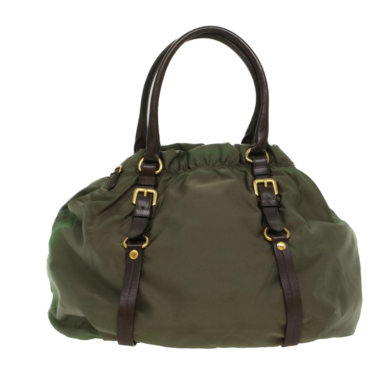 PRADA Shoulder Bag Nylon 2way Khaki Auth ac2209 - 0