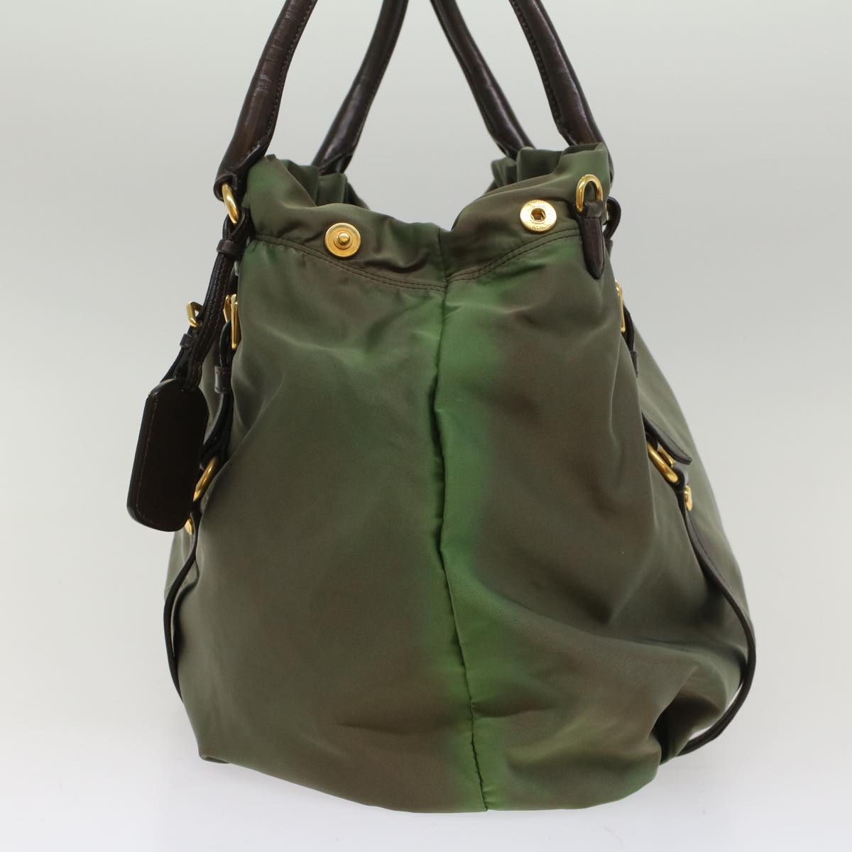 PRADA Shoulder Bag Nylon 2way Khaki Auth ac2209