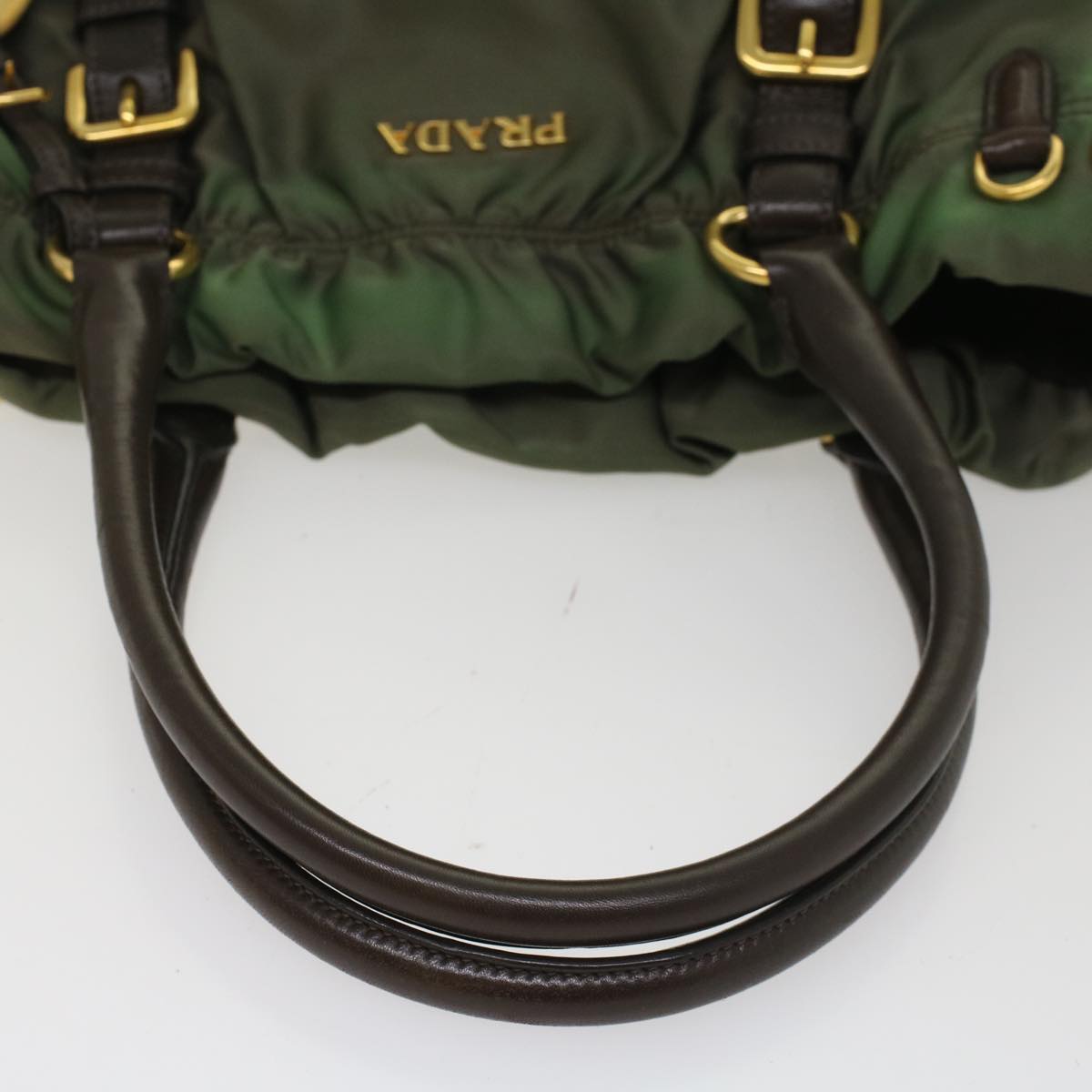 PRADA Shoulder Bag Nylon 2way Khaki Auth ac2209