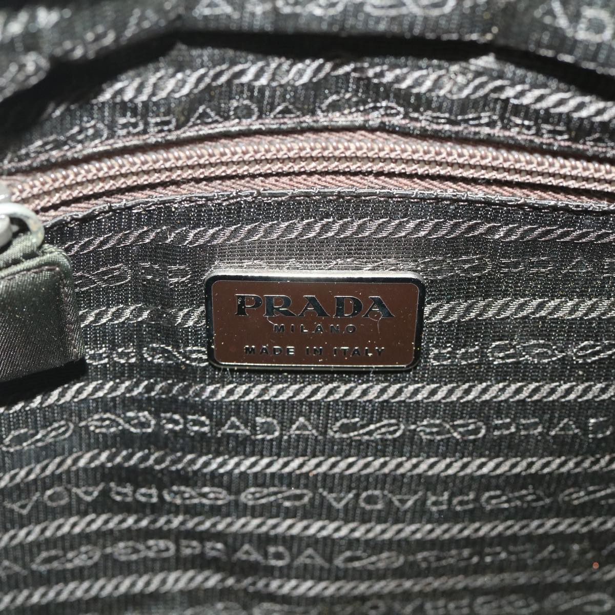 PRADA Hand Bag Nylon Khaki Auth ac2223