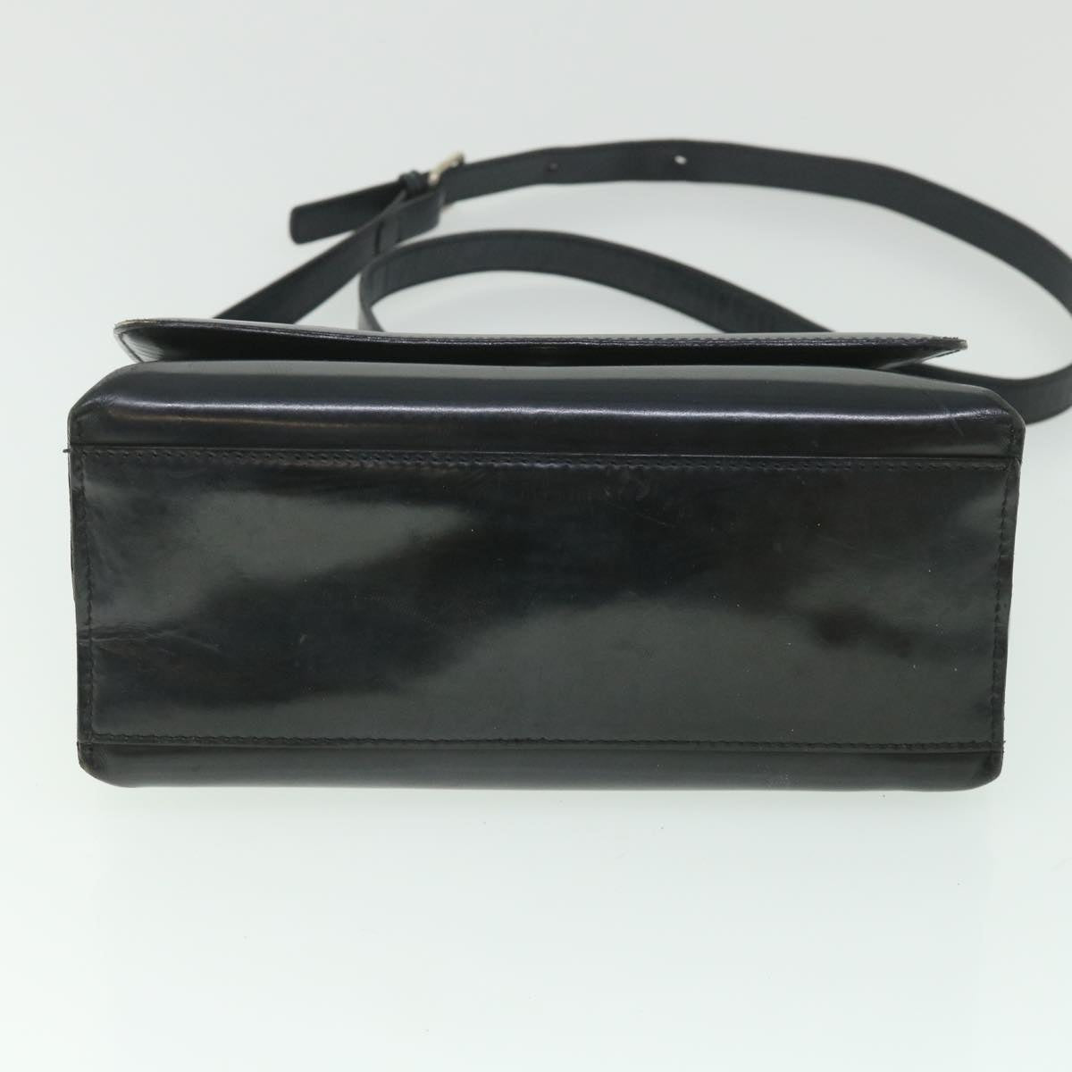 BURBERRY Shoulder Bag Leather Black Auth ac2232