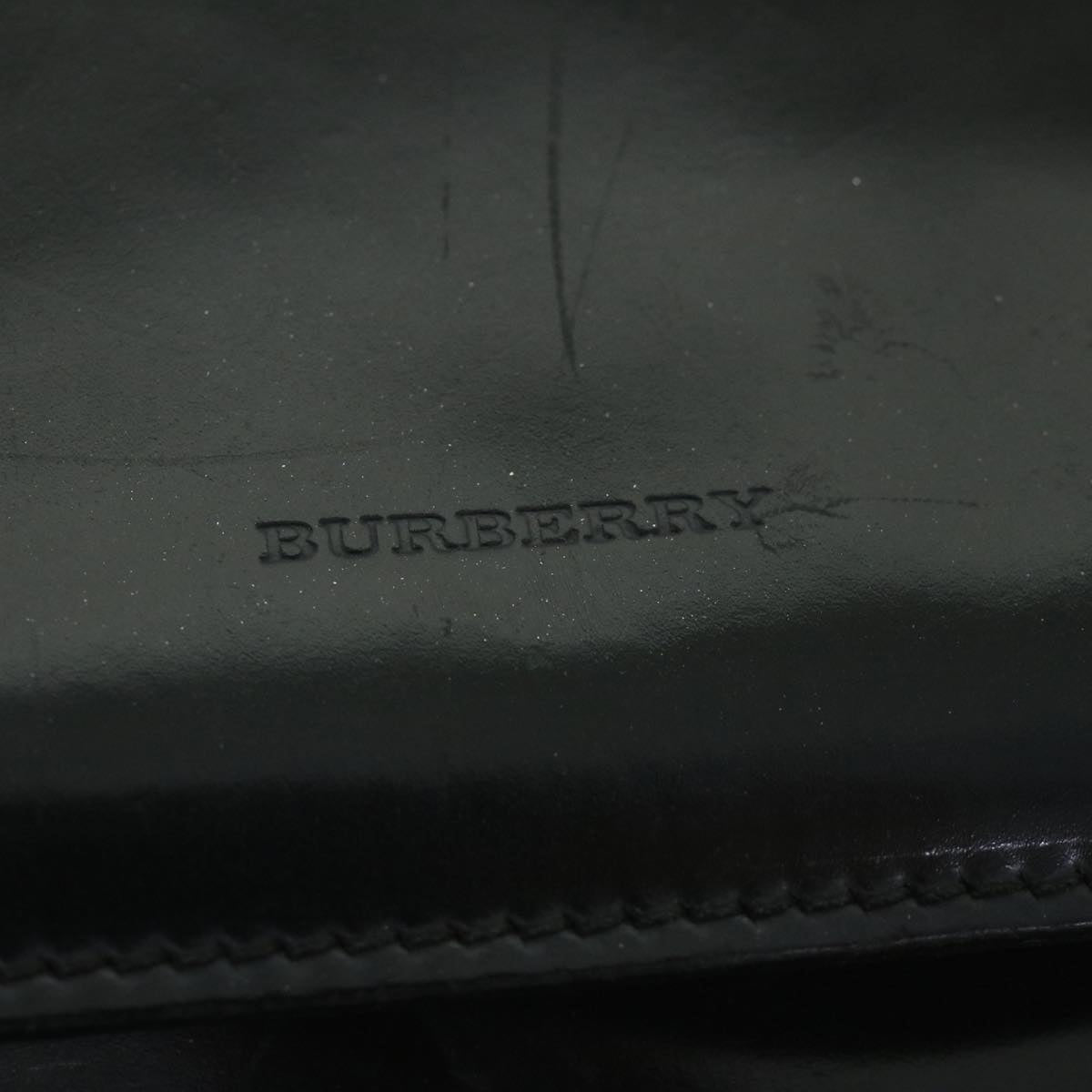 BURBERRY Shoulder Bag Leather Black Auth ac2232