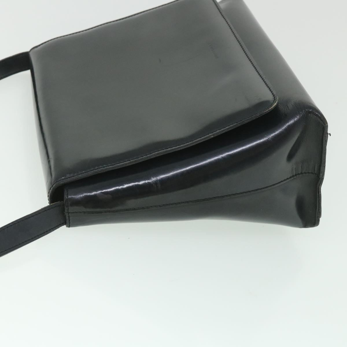 BURBERRY Shoulder Bag Leather Black Auth ac2232