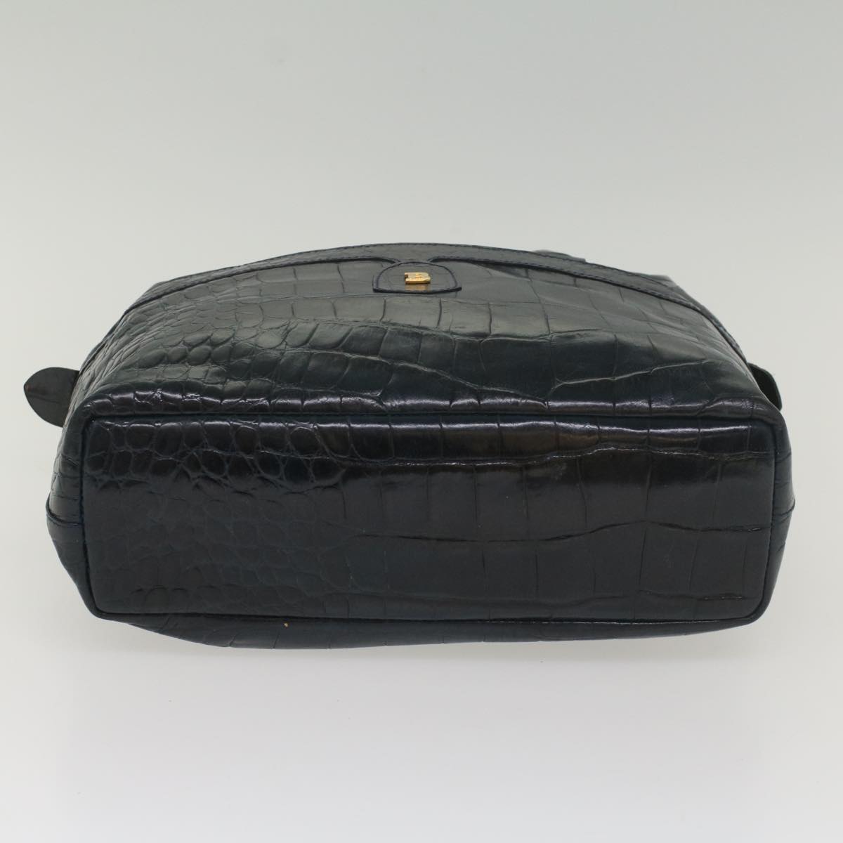 BALLY Hand Bag Leather Navy Auth ac2235
