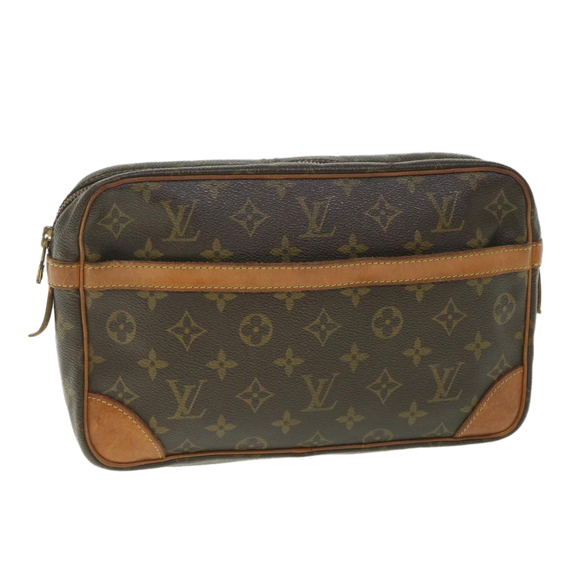 LOUIS VUITTON Monogram Compiegne 28 Clutch Bag M51845 LV Auth ac2258