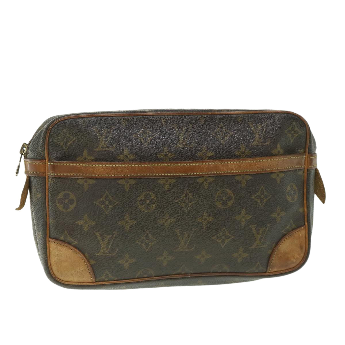 LOUIS VUITTON Monogram Compiegne 28 Clutch Bag M51845 LV Auth ac2263