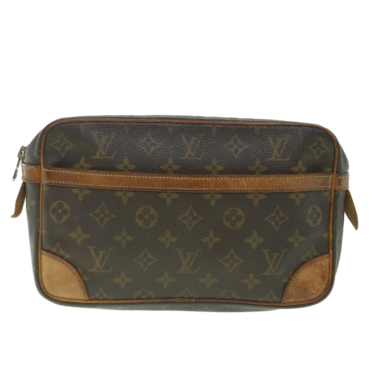 LOUIS VUITTON Monogram Compiegne 28 Clutch Bag M51845 LV Auth ac2263