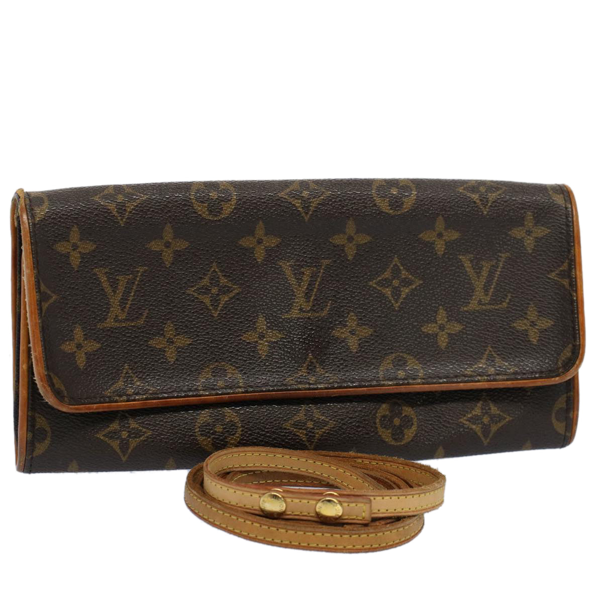 LOUIS VUITTON Monogram Pochette Twin GM Shoulder Bag M51852 LV Auth ac2276