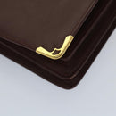 CARTIER Clutch Bag Leather Red Auth ac2283-15