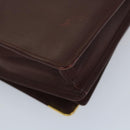 CARTIER Clutch Bag Leather Red Auth ac2283-8