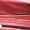 CARTIER Clutch Bag Leather Red Auth ac2283-11