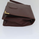 CARTIER Clutch Bag Leather Red Auth ac2283-3