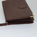 CARTIER Clutch Bag Leather Red Auth ac2283-4