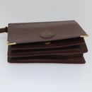 CARTIER Clutch Bag Leather Red Auth ac2283-7