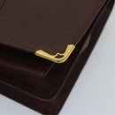 CARTIER Clutch Bag Leather Red Auth ac2283-14