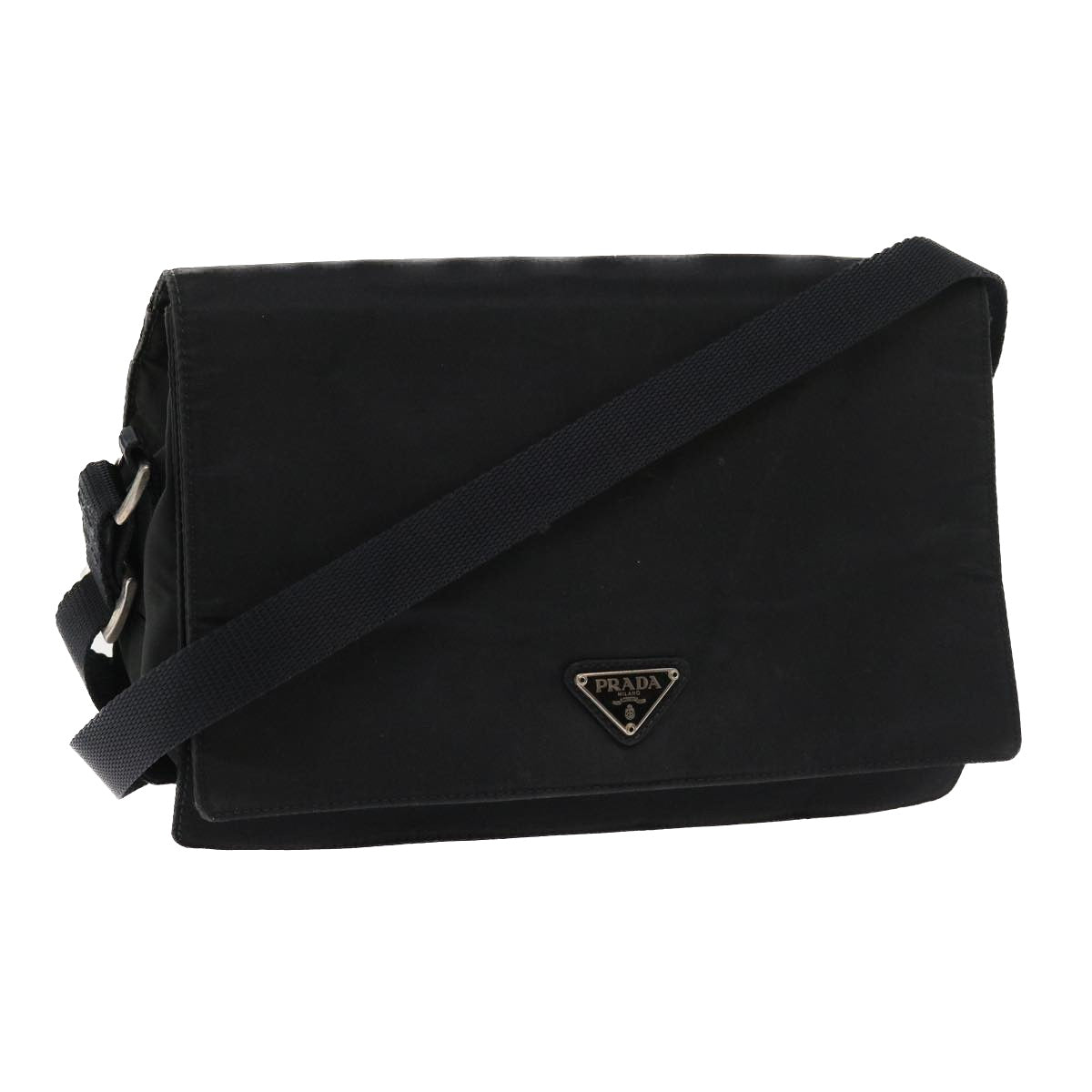 PRADA Shoulder Bag Nylon Black Auth ac2287