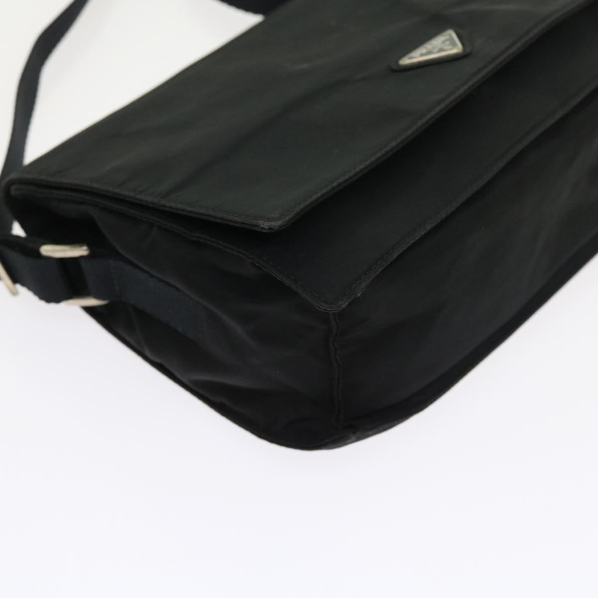 PRADA Shoulder Bag Nylon Black Auth ac2287