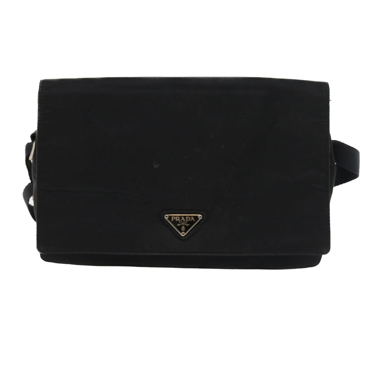 PRADA Shoulder Bag Nylon Black Auth ac2287