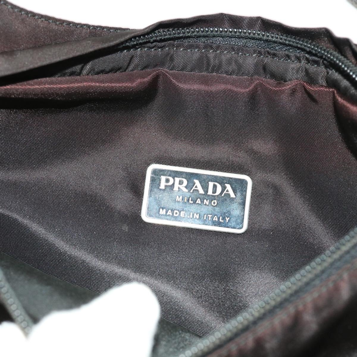 PRADA Shoulder Bag Nylon Black Auth ac2291