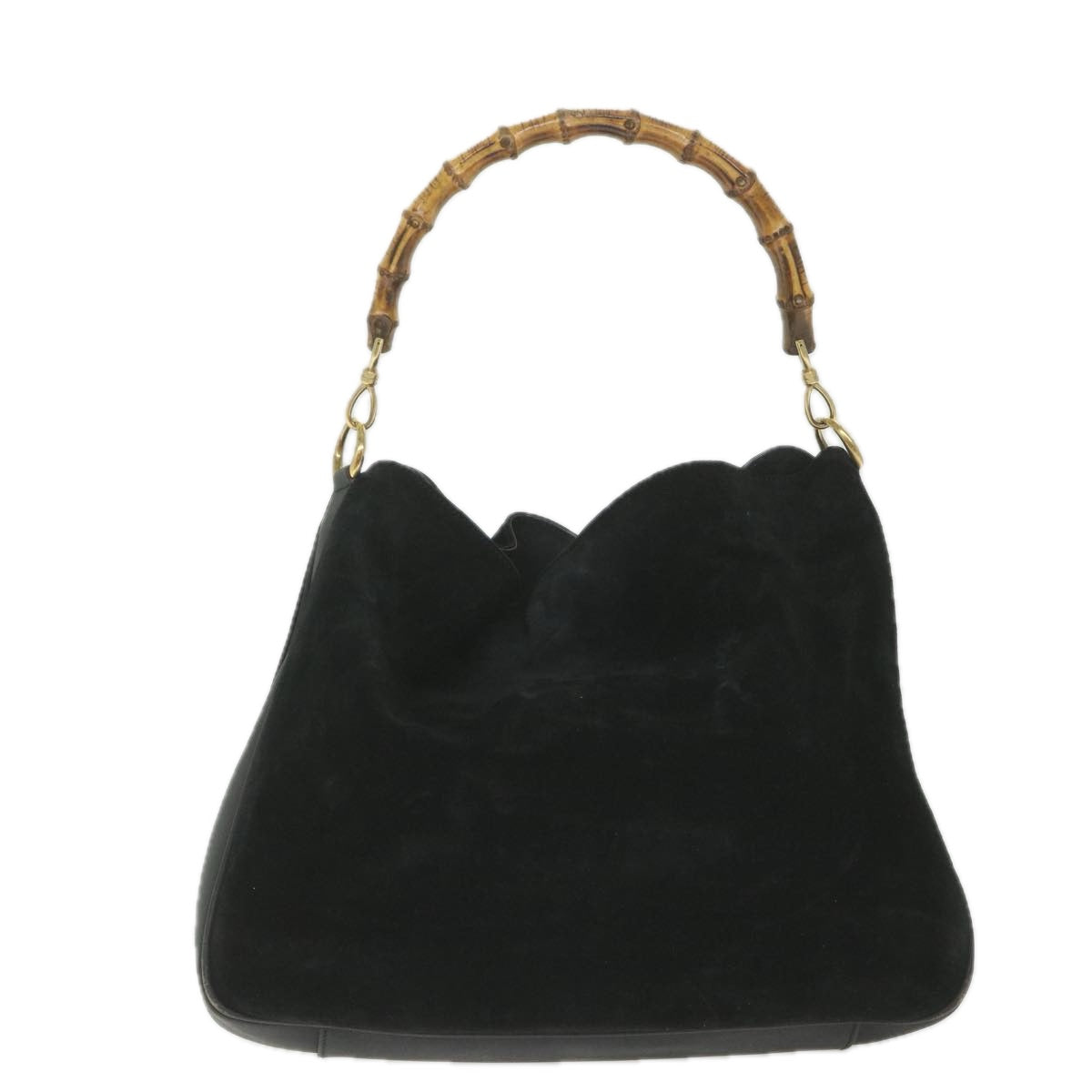 GUCCI Bamboo Shoulder Bag Suede Black 0012058 1577 0 Auth ac2295 - 0