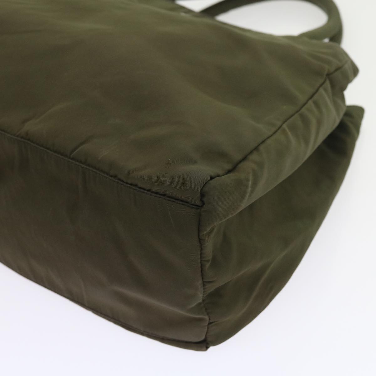 PRADA Hand Bag Nylon Khaki Auth ac2300