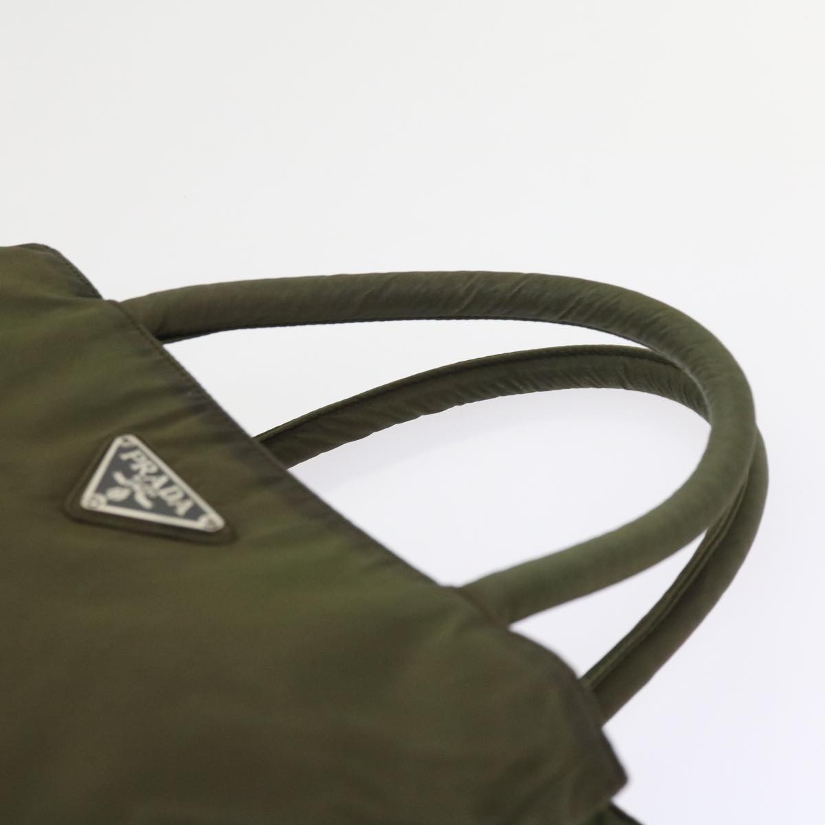 PRADA Hand Bag Nylon Khaki Auth ac2300