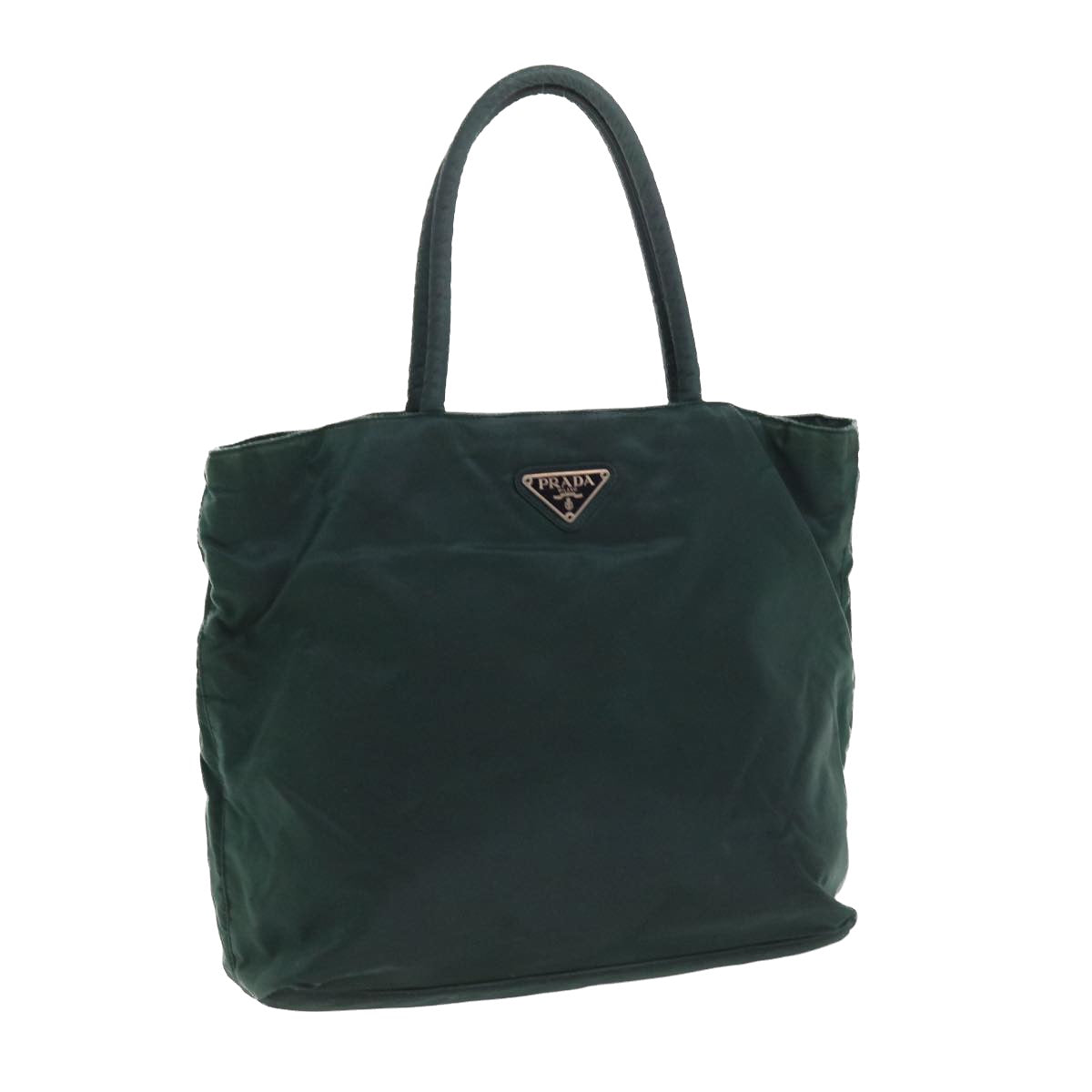 PRADA Hand Bag Nylon Green Auth ac2301