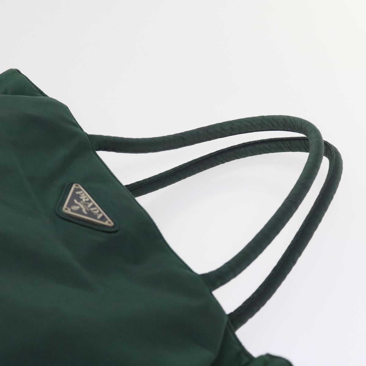PRADA Hand Bag Nylon Green Auth ac2301