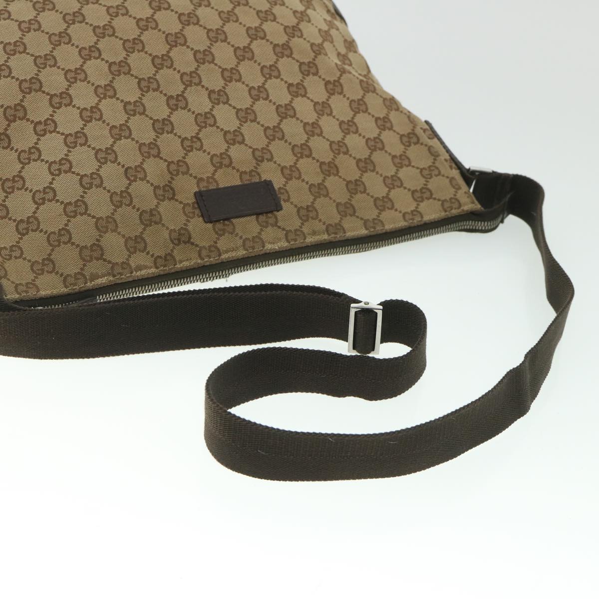 GUCCI GG Canvas Shoulder Bag Beige 110054 Auth ac2320