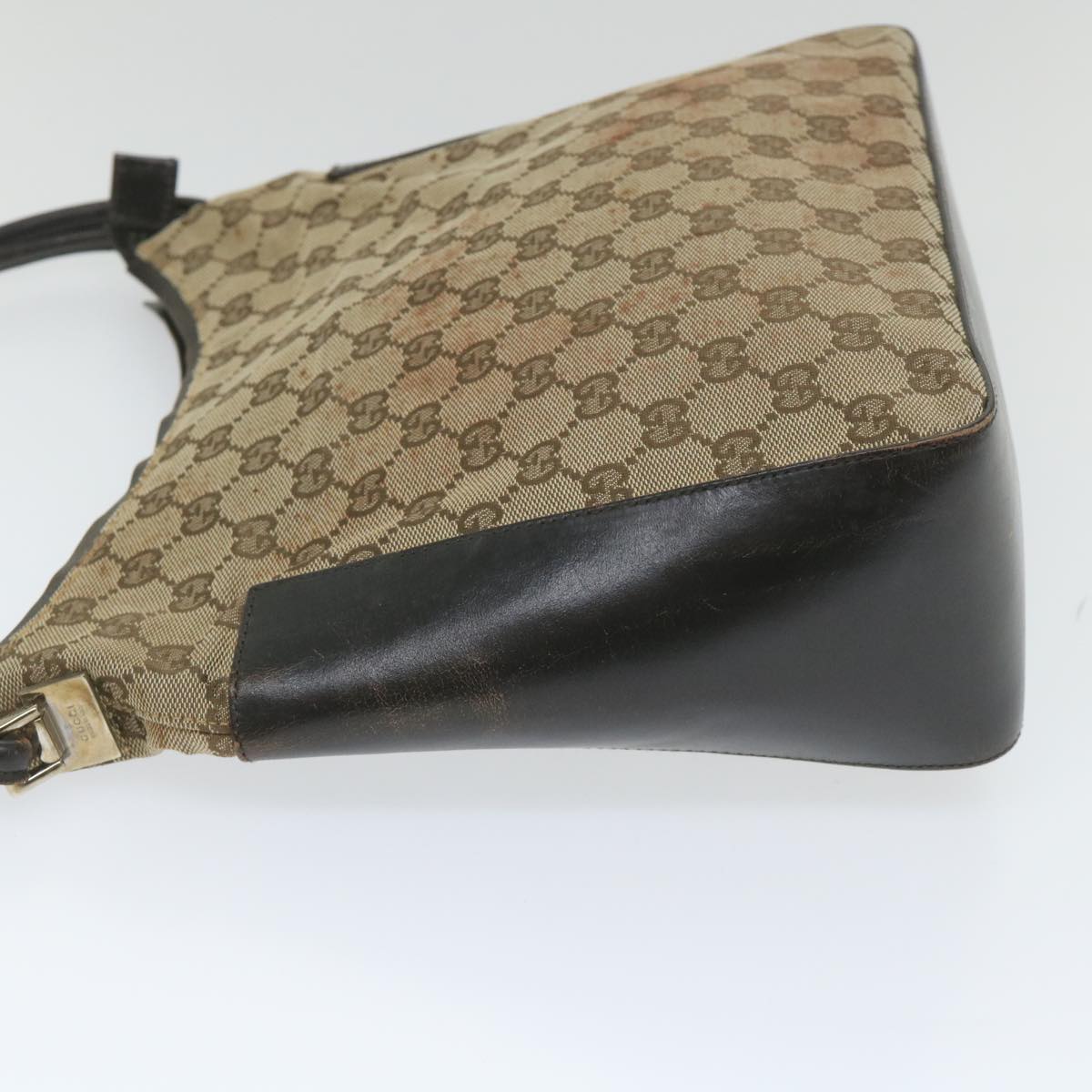 GUCCI GG Canvas Shoulder Bag Beige 001 3766 002046 Auth ac2322