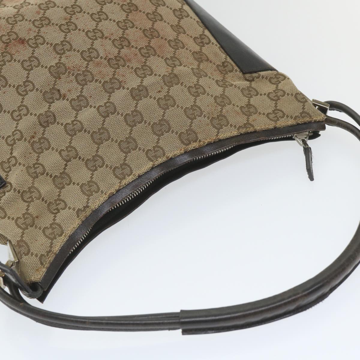 GUCCI GG Canvas Shoulder Bag Beige 001 3766 002046 Auth ac2322