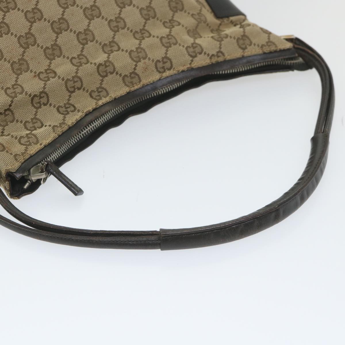 GUCCI GG Canvas Shoulder Bag Beige 001 3766 002046 Auth ac2322