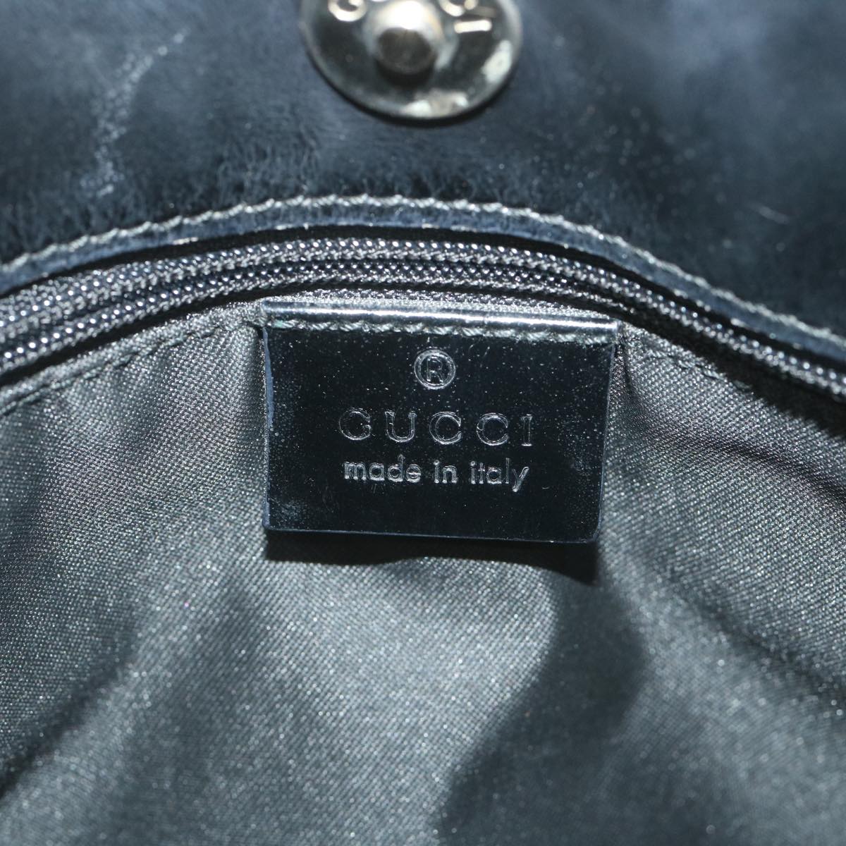 GUCCI GG Canvas Shoulder Bag Nylon Black Auth ac2333