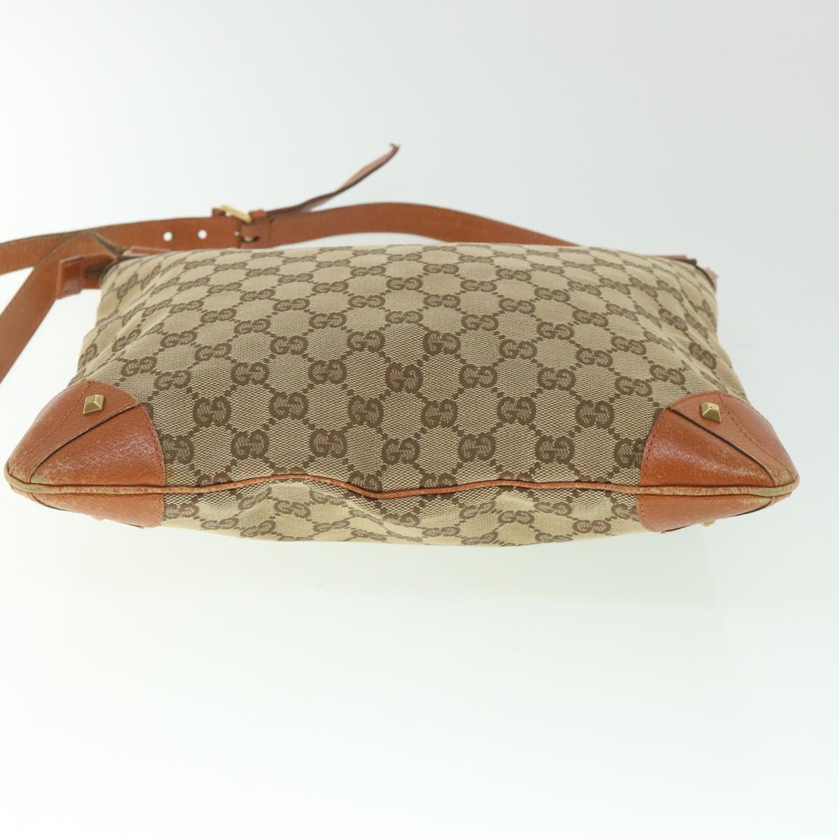 GUCCI GG Canvas Shoulder Bag Beige 120894 Auth ac2335