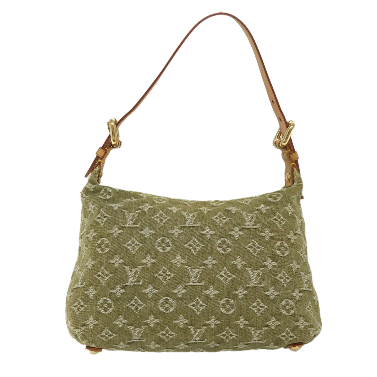 LOUIS VUITTON Monogram Denim Buggy PM Hand Bag Khaki M95213 LV Auth ac2340