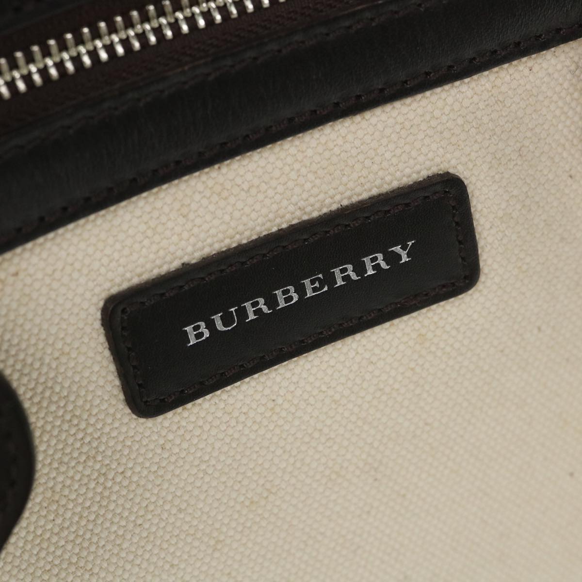 BURBERRY Tote Bag Canvas Beige Auth ac2345