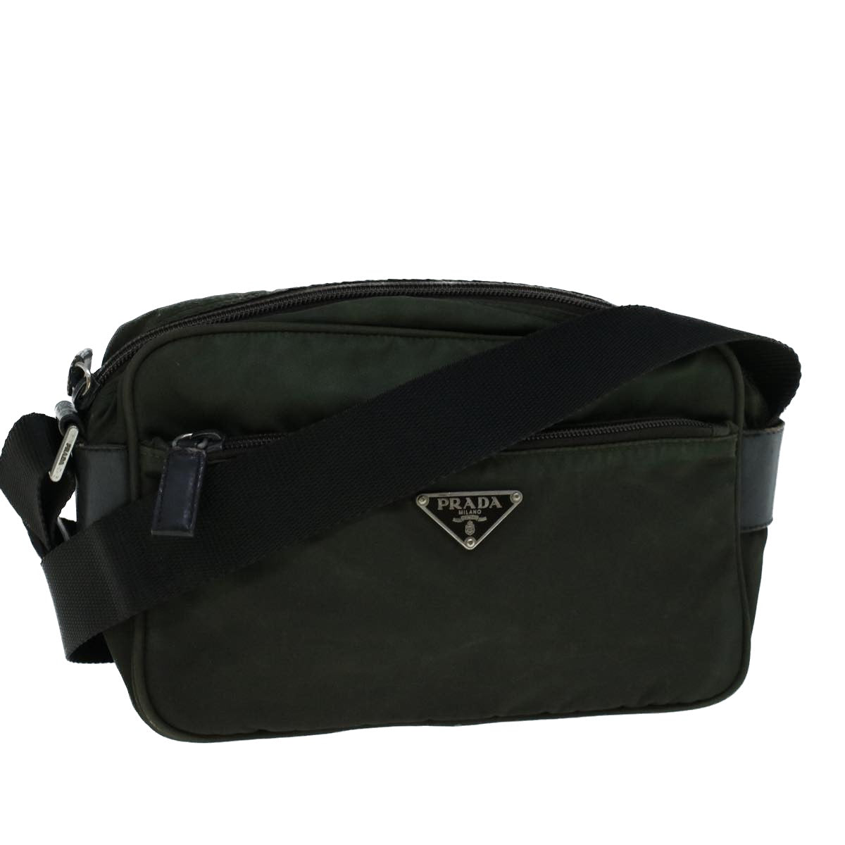 PRADA Shoulder Bag Nylon Green Auth ac2360