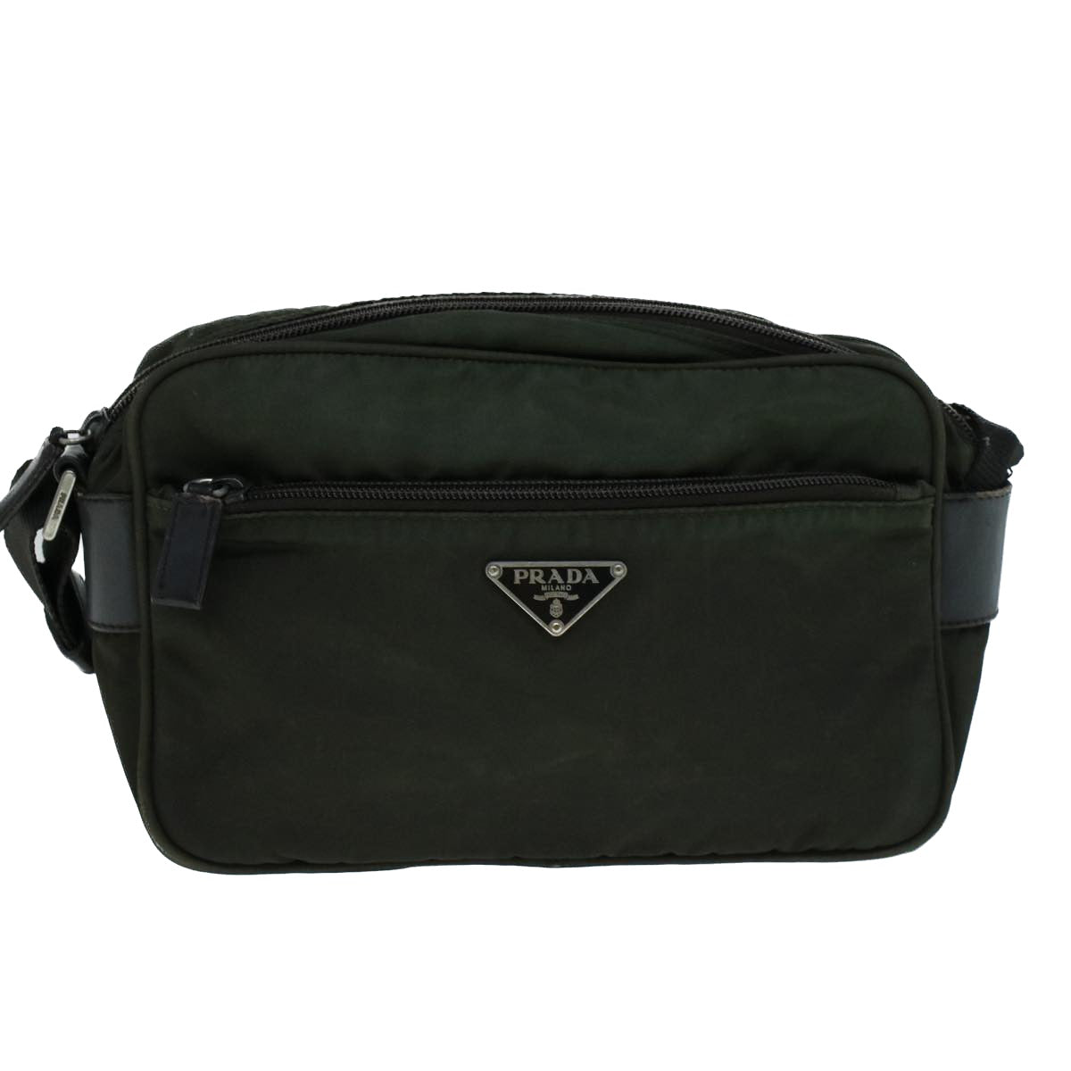 PRADA Shoulder Bag Nylon Green Auth ac2360