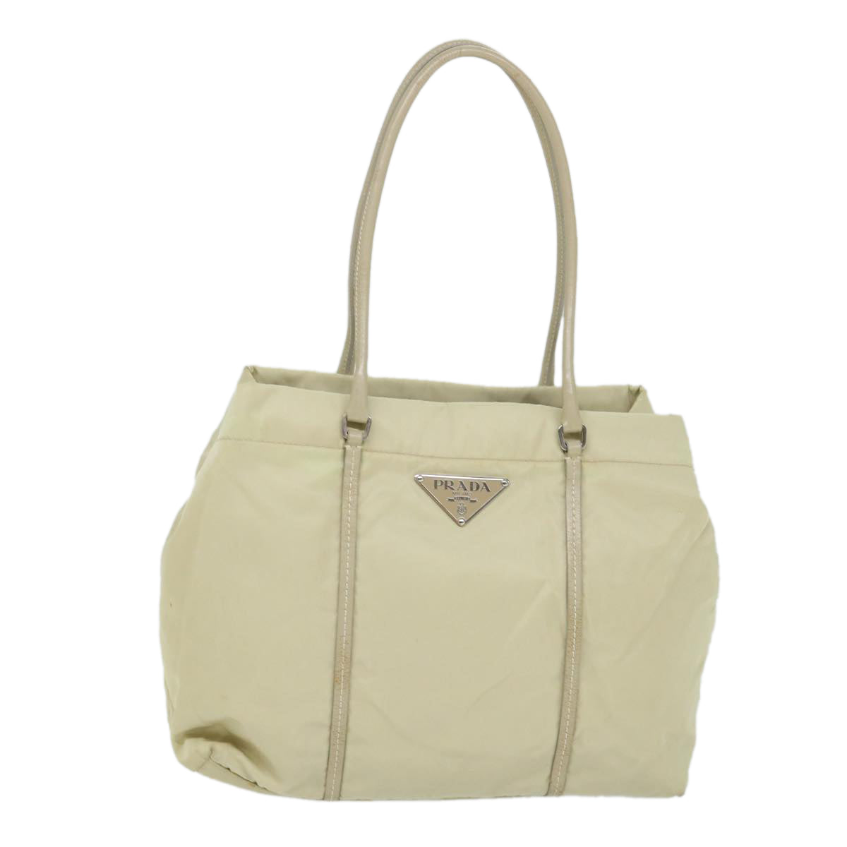PRADA Shoulder Bag Nylon White Auth ac2363