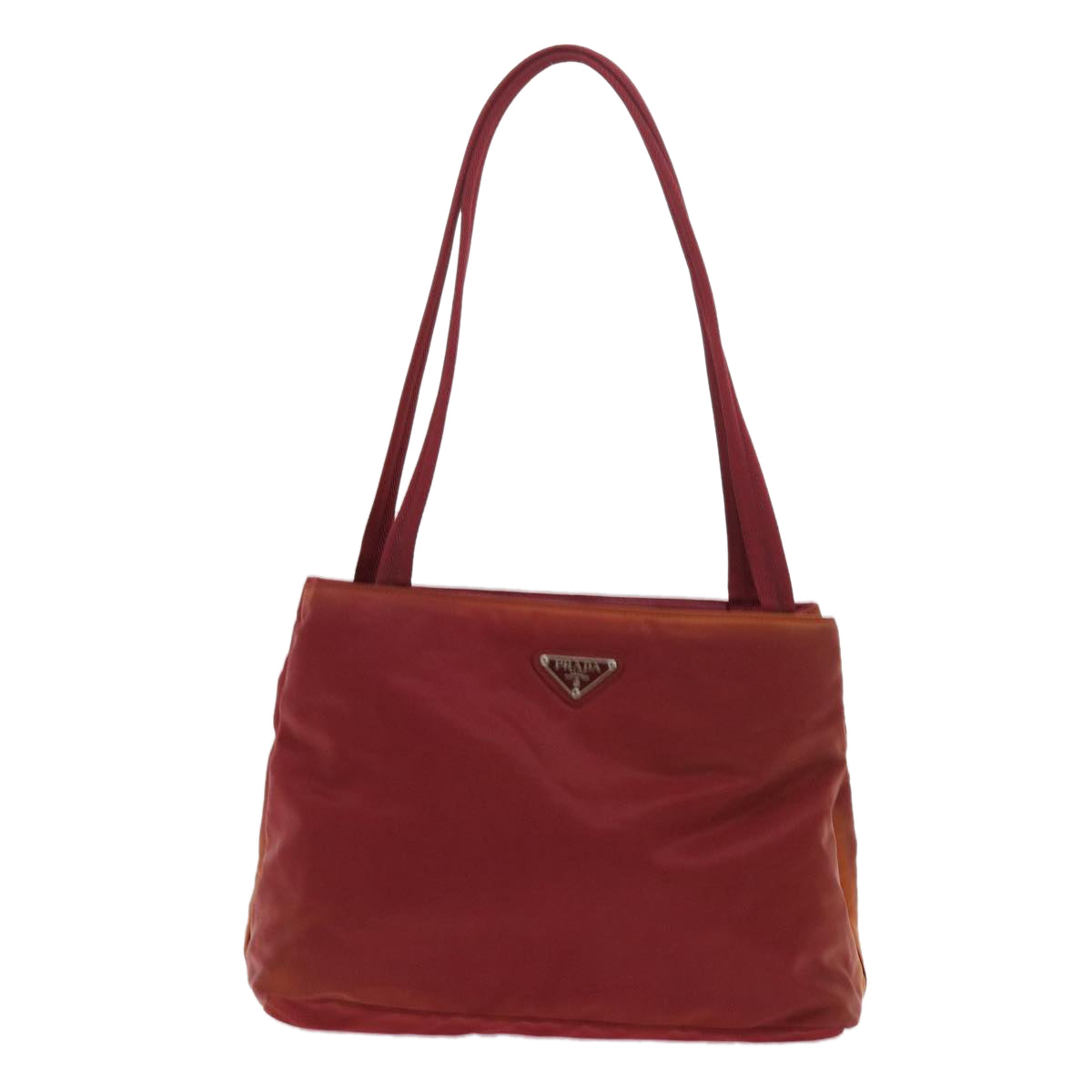 PRADA Hand Bag Nylon Red Auth ac2372