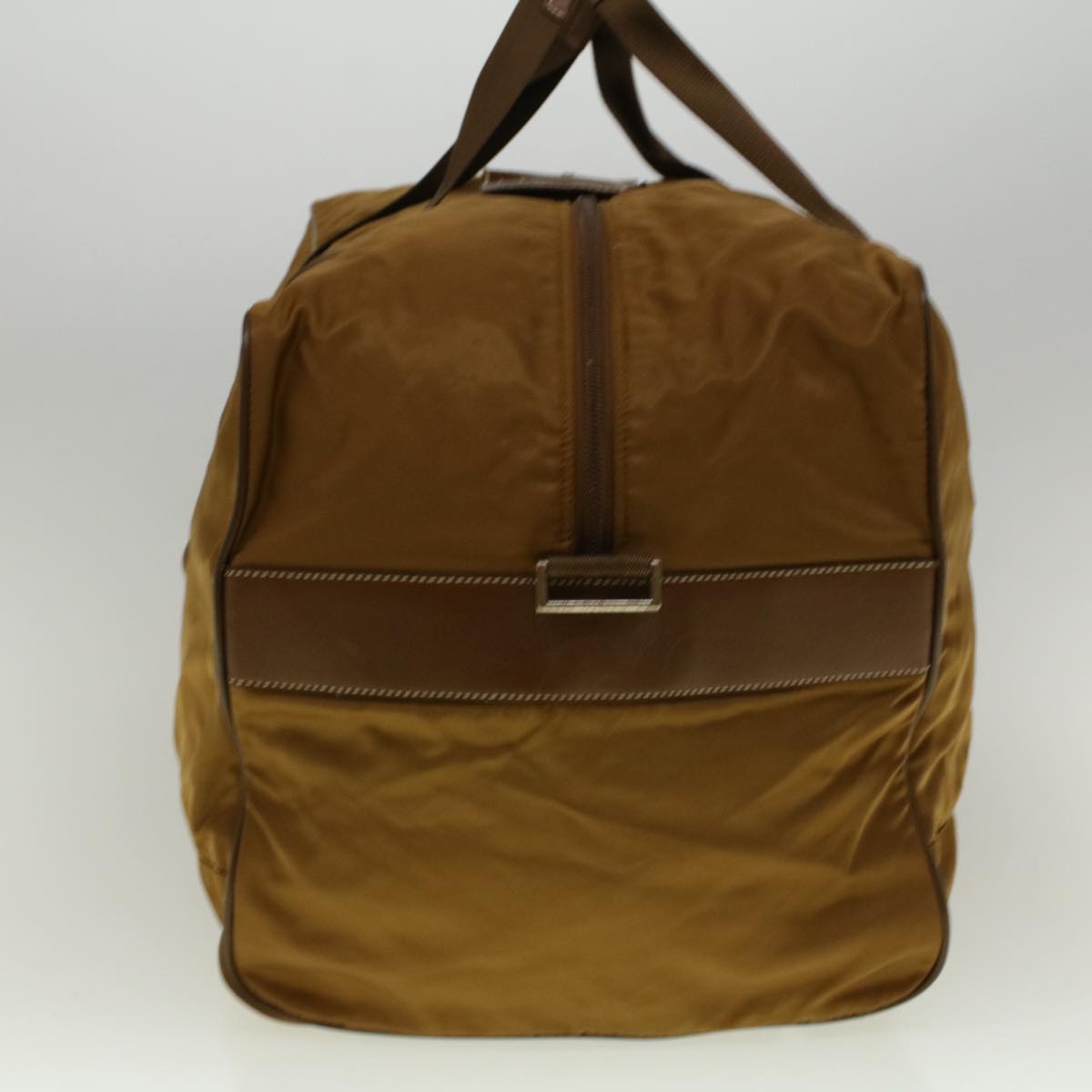 PRADA Boston Bag Nylon Brown Auth ac2377