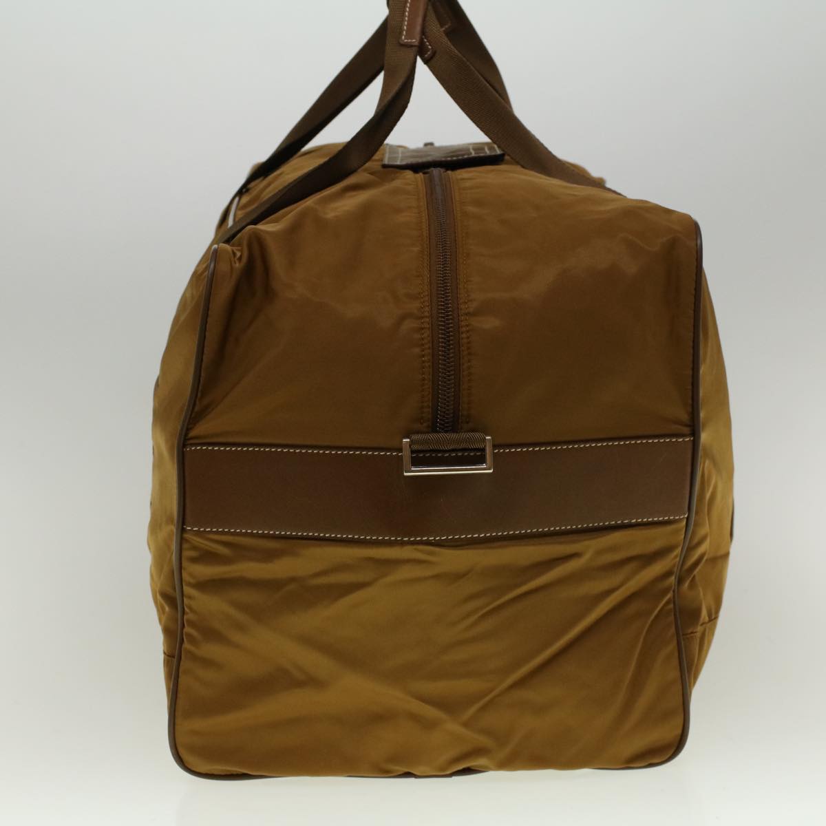 PRADA Boston Bag Nylon Brown Auth ac2377