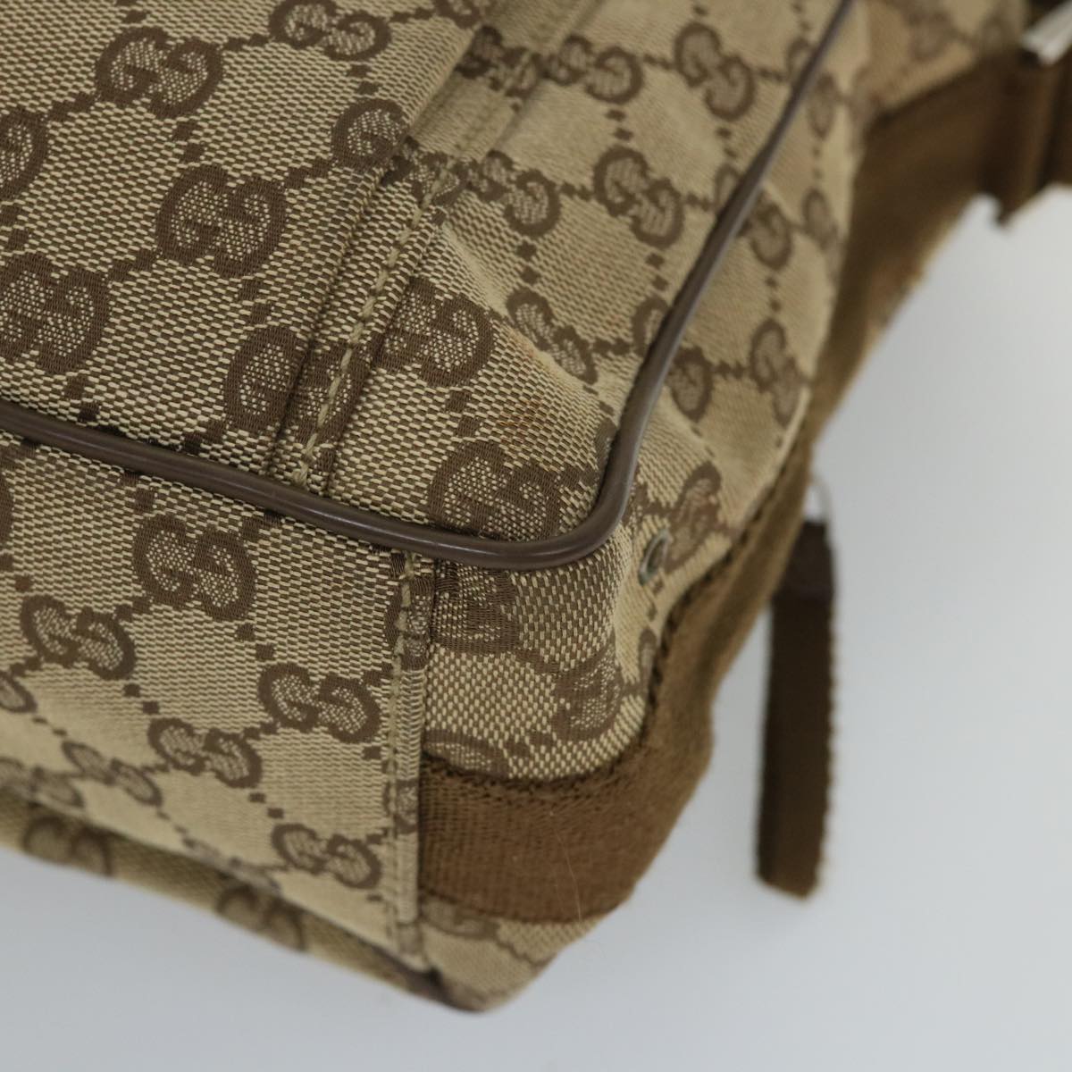 GUCCI GG Canvas Shoulder Bag Beige 90474 213532 Auth ac2380